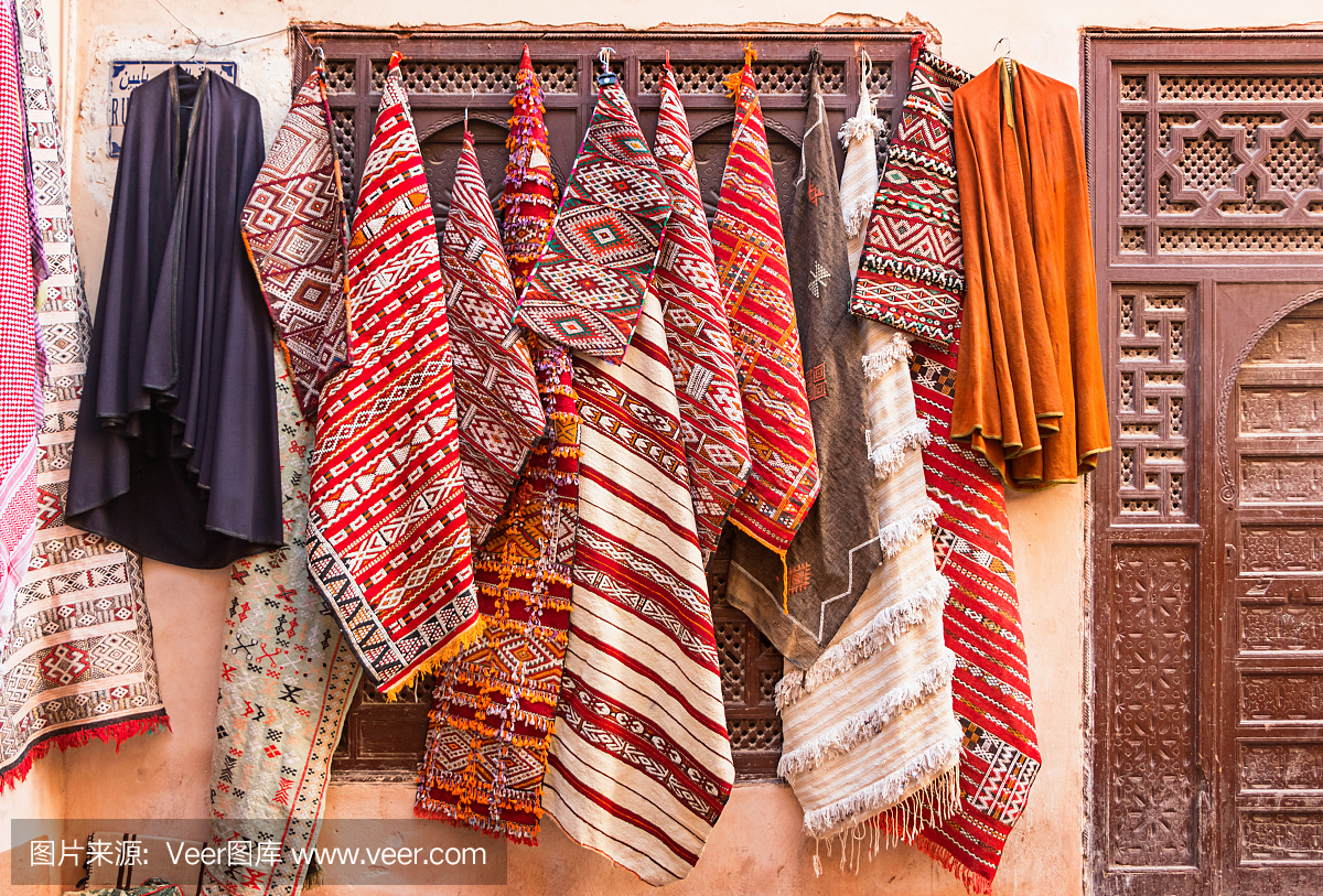 摩洛哥非斯老城的传统地毯